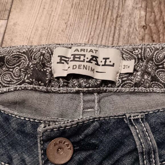 Ariat Dresden Jeans Women Sz 31 Light Wash Boot Straight Western Revival Casual - Picture 5 of 5